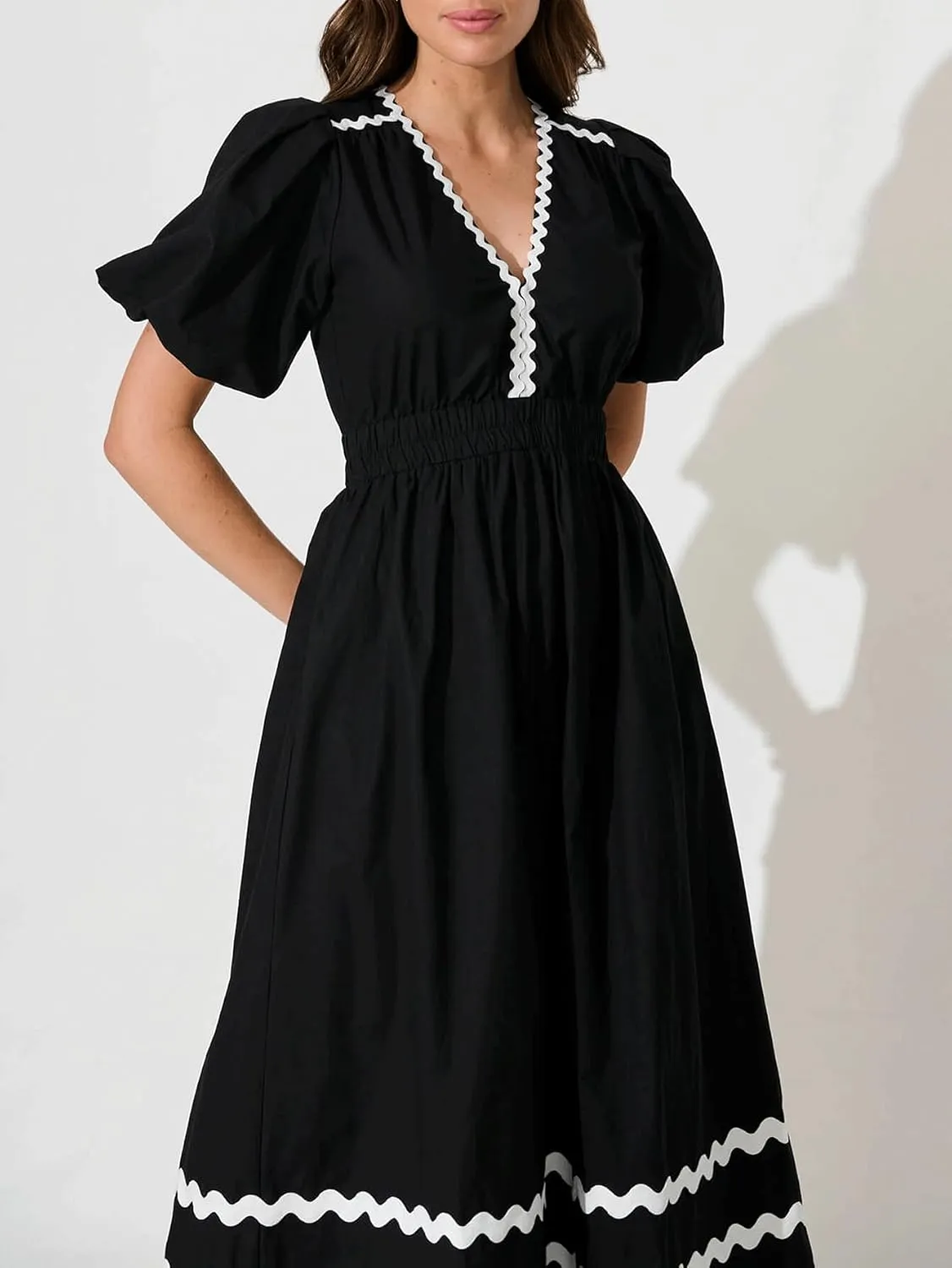 Womens V Neck Flutter Sleeve Boho Midi Dress Summer Wedding Guest Beach Party Long Dresses